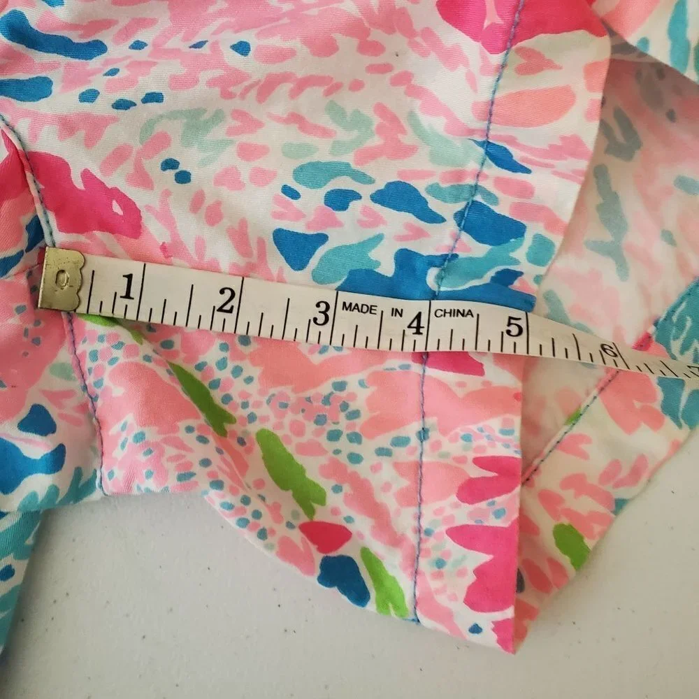 Lilly Pulitzer 2 The Callahan Short Tropical‎ Pink blue Chino Flat Front